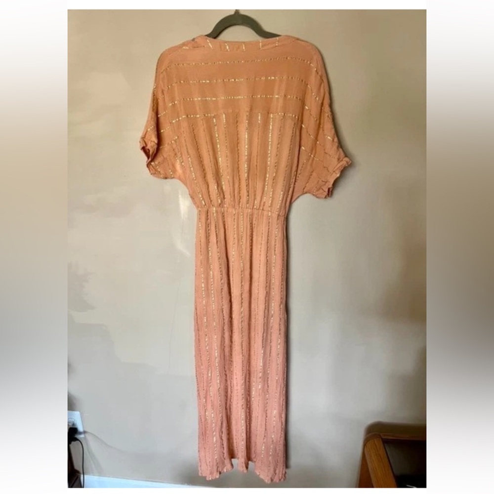 Women's Peach V-Neck Maxi Dress - Picture 10 of 10